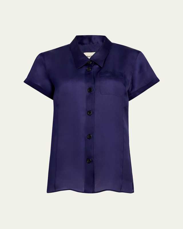 Keefe Short-Sleeve Silk Shirt